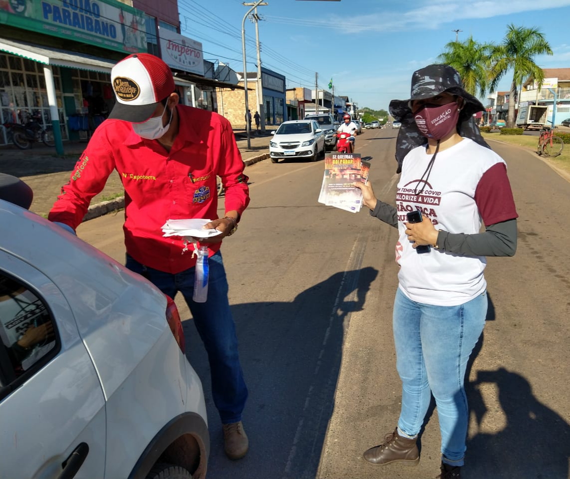 Secretaria Municipal de Meio Ambiente e SEDAM realizam campanha para prevenção de queimadas no município de Alvorada do Oeste